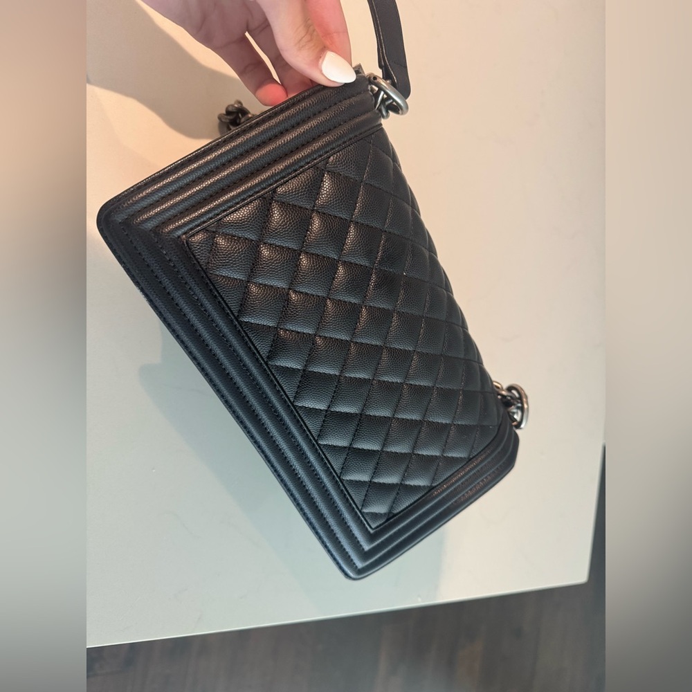 CHANEL Black Boy Bag with Silver Hardware - Picture 5 of 8